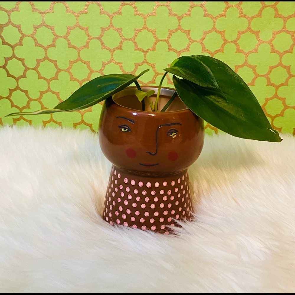 🌿Modern Face Stoneware Planter / Vase Set of 2 - Picture 4 of 13